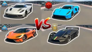 Overflod Tyrant VS Entity XXR VS Tezeract VS Taipan - 2 Mile Drag Test - Top Speed - GTA Online