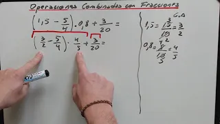 Cómo resolver operaciones combinadas con decimales y fracciones