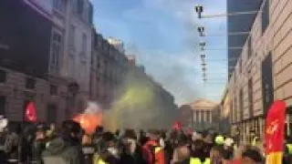 Police fire tear gas at protesters in Paris