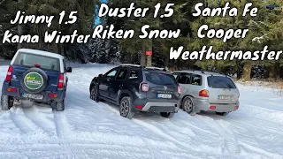 Hyundai Santa Fe vs Dacia Duster vs Jimny Snow Offroad