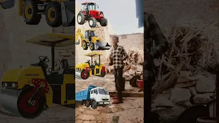 Rotating magic wheel to Tracktor, Jcb, roller & truck - Funny vfx magic video #shorts #shortsvideo