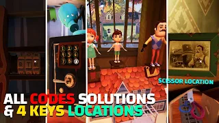 Hello Neighbor 2 All Chapter 1 Puzzles & Keys Locations + SCISSOR LOCATION (All 4 KEYS DAY 1)