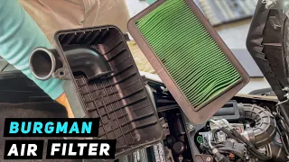 Suzuki Burgman 400 - Air Filter Removal / Installation - 2017-Current | Mitch's Scooter Stuff