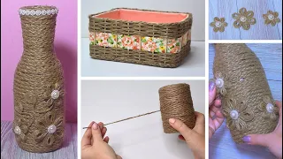 amazing jute craft ideas // 3 home decorating ideas handmade