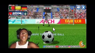 Ishowspeed plays penalty kick online