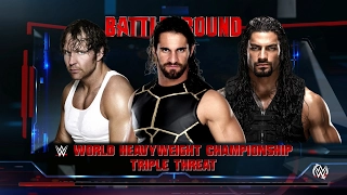 Roman Reigns vs Dean Ambrose vs Seth Rollins WWE Battleground Title Triple Threat Full Match HD