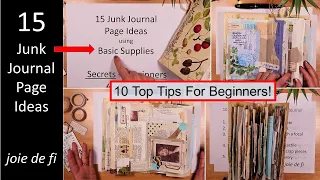15 Junk Journal Page Ideas Using Basic Supplies ⭐ Sharing My Secrets ⭐ For Beginners