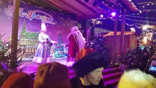 Ded Moroz (Father Frost) in the Red Square Christmas Market, Red Square, Moscow 2017