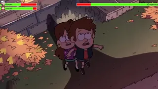 Dipper and Mabel vs Gnomes with healthbarsыч