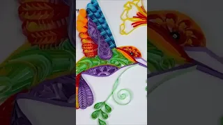 Hummingbird Quilling Paper Filigree Painting Uniquilling