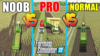 NOOB vs PRO vs NORMAL Player: Silage Harvest | Farming Simulator 22