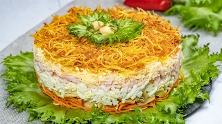 Салат - НОВИНКА вкусней чем ГНЕЗДО ГЛУХАРЯ! Салат для настоящих мужчин на новогодний стол!