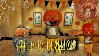 the baby in yellow/ the baby in yellow now in pumpkin outfit / the baby in yellow in pumpkin version