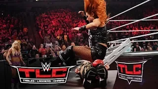 Becky Lynch sends Asuka through a table with a flying leap: WWE TLC 2019