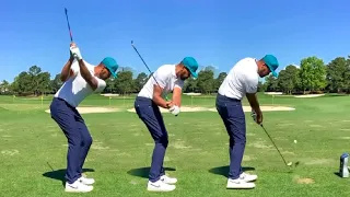 Tony Finau Golf Swing - IRON SWING SEQUENCE | Full Speed + SLOW MOTION