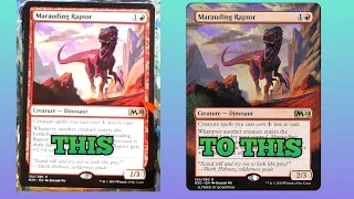 MTG Altered, Marauding raptor, painting Magic the Gathering