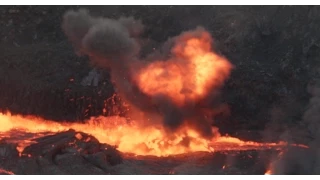 Propane gas tank thrown into lava lake at  Erta Ale