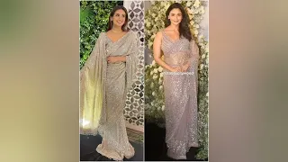 How to Style Grey &Silver Colour Saree ll Grey & Silver Saree Collection ll Subscribe ll