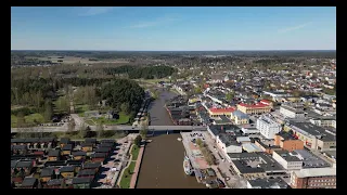 Keväinen Porvoo DJI Mini 3 Pro dronen kameran kautta.