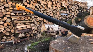 Топор клоун Fiskars X21 тест сравнение с Haisser 2.5кг