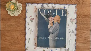 ASMR | 1950s Vintage Vogue Magazine Flip Through | whispering, paper sounds, tracing