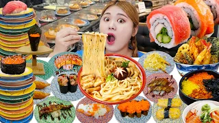 ASMR MUKBANG 회전 초밥 우동 알밥 먹방!🍣 Sushi Mukbang VLOG Eating Show | HIU 하이유