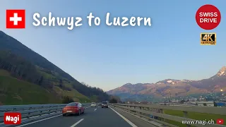 🇨🇭 DRIVING IN SWITZERLAND 4K | Swiss Drive from Schwyz to Luzern | Winter Wonderland | #nagiCH
