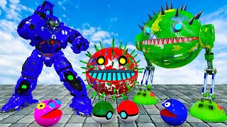 TWO LEG ROBOT PACMAN VS ROBOT BLUE MONSTER PACMAN USE POKEMON NEW ADVENTURE #2024