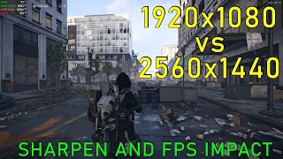 The Division 2: 1920x1080 vs 2560x1440 (Sharpen+FPS Impact)