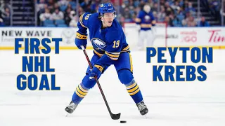 Peyton Krebs #19 (Buffalo Sabres) first NHL goal Jan 22, 2022