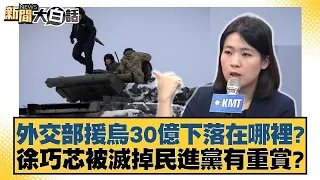 外交部援烏30億下落在哪裡？徐巧芯被滅掉民進黨有重賞？ 新聞大白話@tvbstalk