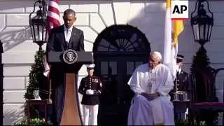 Obama Welcomes Pope Francis to White House | Editor's Pick | 23 Sept 15