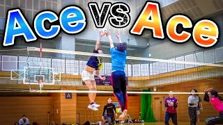 (Volleyball match) Ace blocks Ace's attack