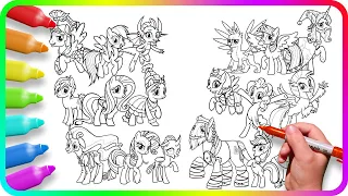 SUPER Speed Coloring MY LITTLE PONY. BIGGEST Coloring Pages. How to draw My Little Pony. MLP