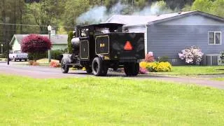 Road Steam Locomotive PC&O. Run By With Stack Talk