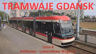Tramwaje Gdańsk. Linia 4 Jelitkowo - Lawendowe Wzgórze/Ride on tram line 4 in Gdańsk (Poland)CABRIDE