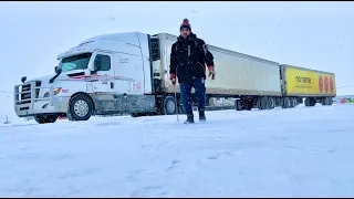 Truck Driving Become Dangerous in Bad Weather without Food | Canada winter