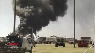 Train collision near Panhandle in Texas causes fire