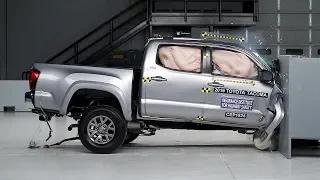 2019 Toyota Tacoma crew cab passenger-side small overlap IIHS crash test