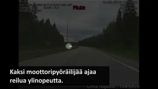 Motorcycle police chase in finland