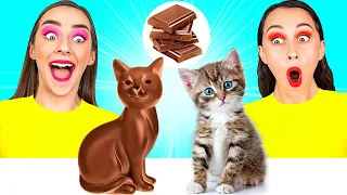 Desafío De Comida Real vs. De Comida Chocolate por DaRaDa Challenge