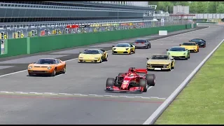 Ferrari F1 2018 vs All Lamborghini Supercars - Monza