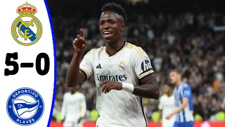 Gol de Vinicius Junior, asistencia de Jude Bellingham, Real Madrid vs Alavés (5-0) Goles y resumen