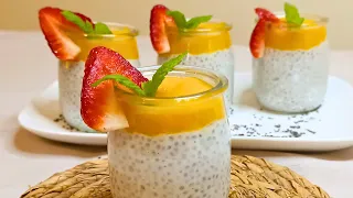 A VERY SIMPLE CHIA AND MANGO DESSERT🥭 You just have to make it!!