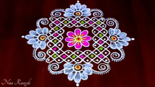 Beautiful rangoli designs 🌺🌺 Creative melikala muggulu🌺🌺 Chukkala muggulu (7×7) dots || Naa Rangoli