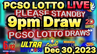 LIVE PCSO LOTTO 9PM DRAW DEC 30,2023