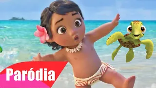 MOANA BEBÊ SALVANDO A TARTARUGA - Moana vs Urubus | PARÓDIA