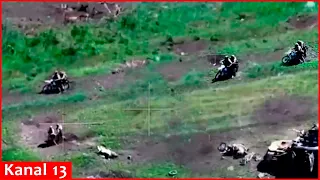 Russian soldiers on motorcycles had a hard time this time when they were ambushed