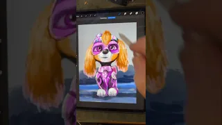 How to draw Skye from Paw Patrol in Procreate #howtodraw