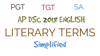 English Literary Terms for PGT SA TGT I AP DSC 2018